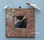 LUSTRO SZAMOTOWE Z PTAKAMI