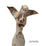 ANIOŁ TURMALINOWY ZE ZŁOTĄ TRĄBKĄ