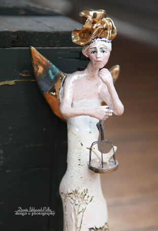 ANIOŁ TURMALINOWY Z KLATKĄ