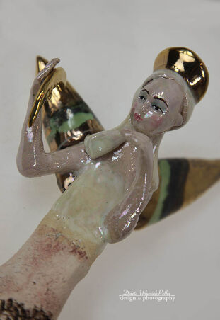 ANIOŁ TURMALINOWY ZE ZŁOTYM KSIĘŻYCEM