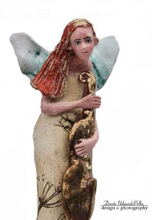 ANIOŁ WIOLONCZELISTA TURMALINOWY