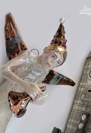 ANIOŁ  TURMALINOWY Z ROŻKIEM