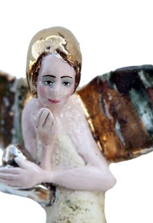 ANIOŁ TURMALINOWY Z PLATYNOWYM SERCEM