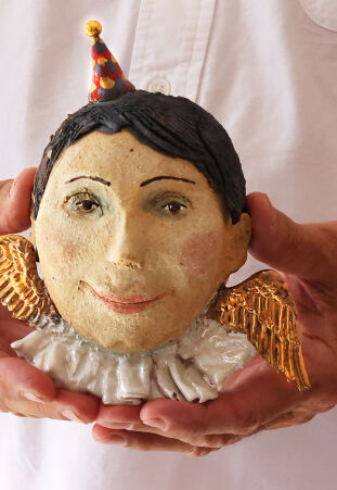 CERAMICZNA GŁOWA ANIOŁA - PUTTO