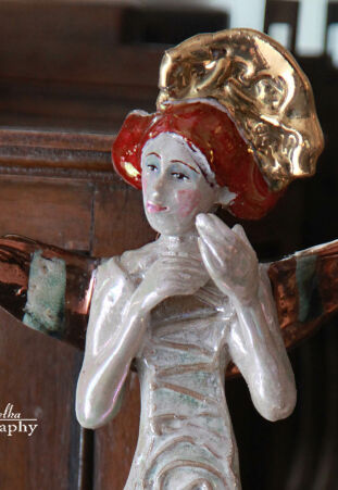 ANIOŁ  O SKRZYDŁACH ZŁOTYCH    - ŚWIECZNIK - KROPIELNICZKA